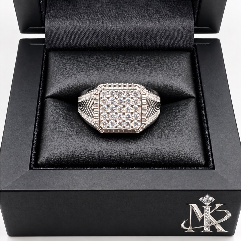 925 Sterling Silver 2.00CTW MOISSANITE Men’s Ring Size 10,11 or 12